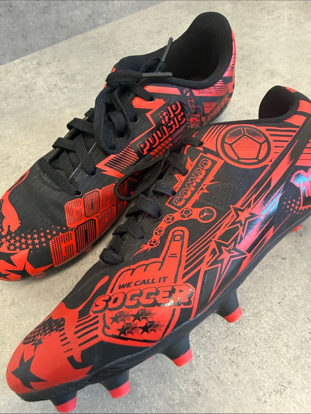 Kids Boys Puma Soccer Cleats - Black & Red